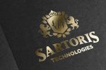 logo design with gold foil on black suade